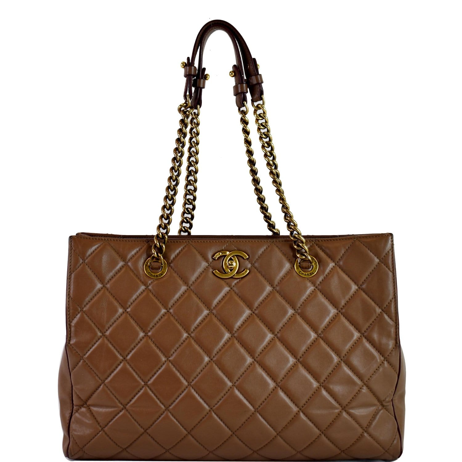 CHANEL Quilted Leather Perfect Edge Shopper Tote Brown - 15% OFF