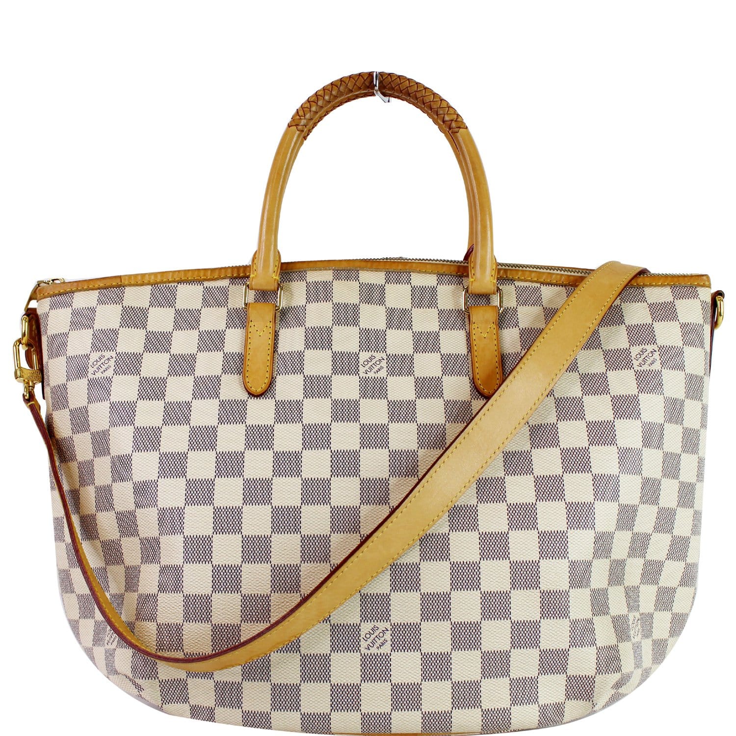 LOUIS VUITTON Damier Azur Ivora MM Shoulder Bag 2way N41133 LV Auth 38982