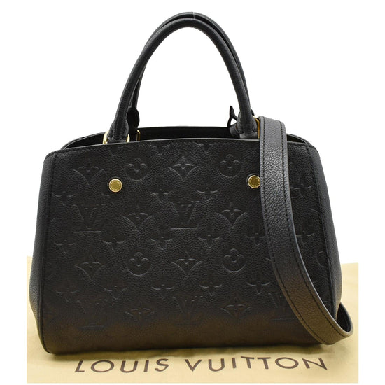 Louis Vuitton Montaigne Handbag Monogram Empreinte Leather Bb Black