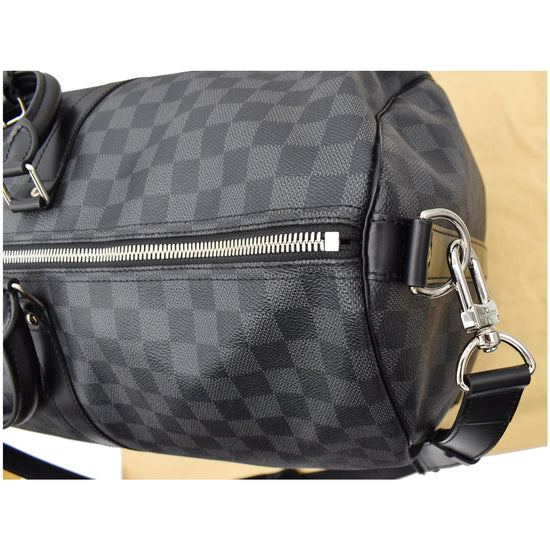 Keepall 55 Bandouliere Damier Graphite – Keeks Designer Handbags