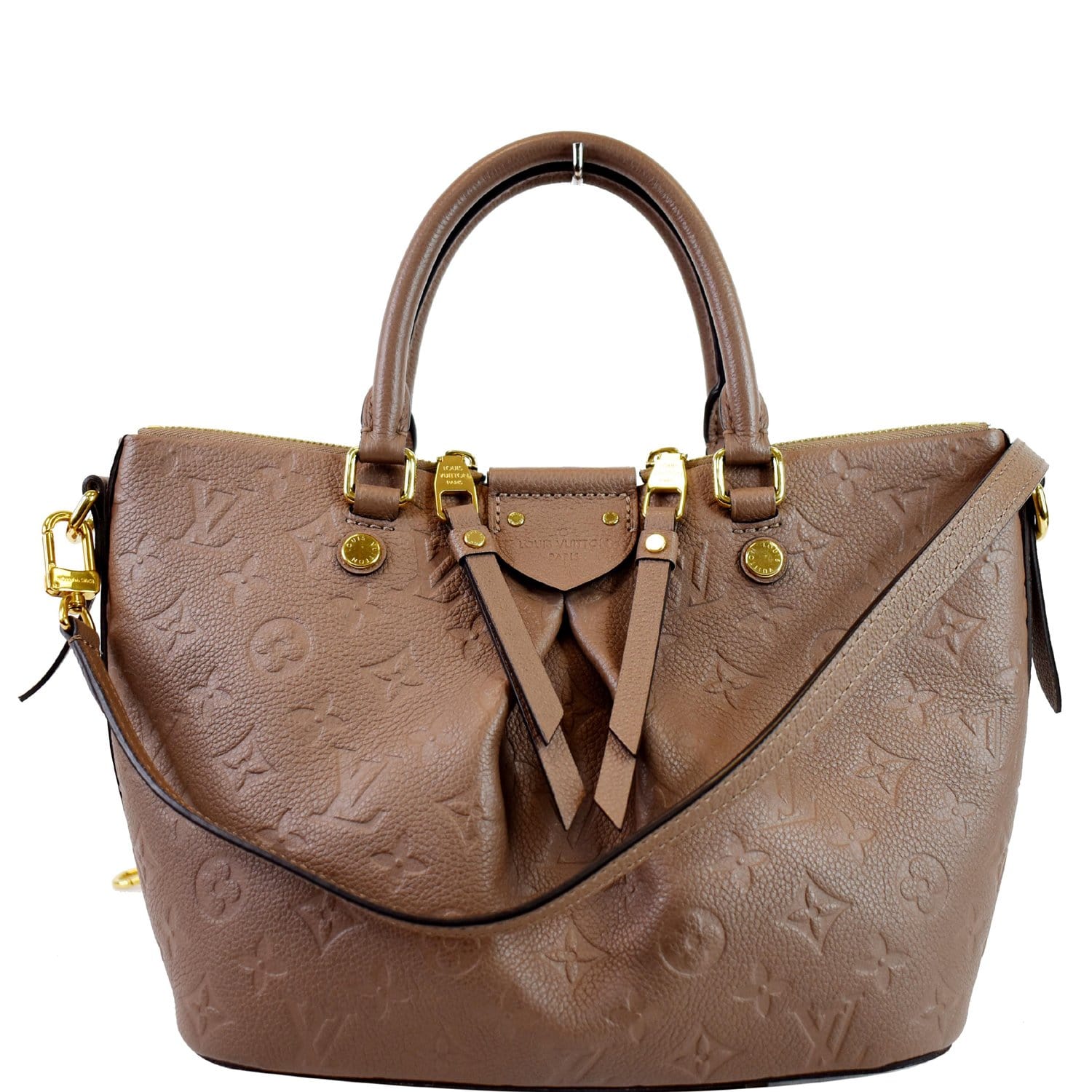 Louis Vuitton Taupe Glace Monogram Empreinte Leather Ponthieu PM Bag -  Yoogi's Closet