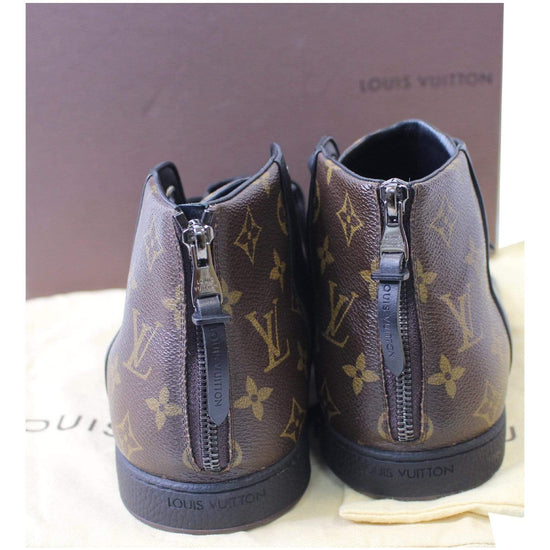 LOUIS VUITTON Calfskin Monogram Line Up Sneaker 5 Black 202481