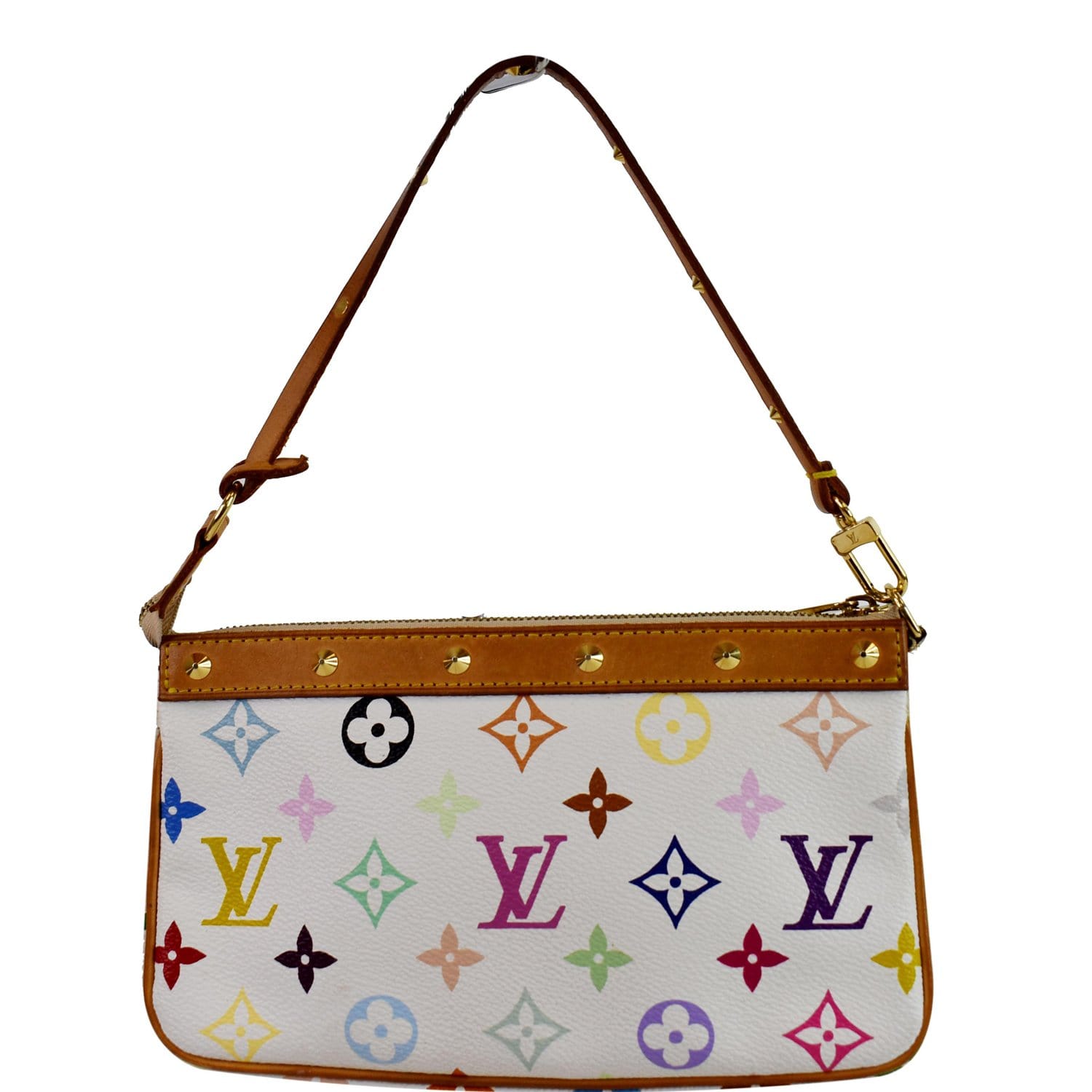 Louis Vuitton White Multicolore LV Monogram Pochette Bag