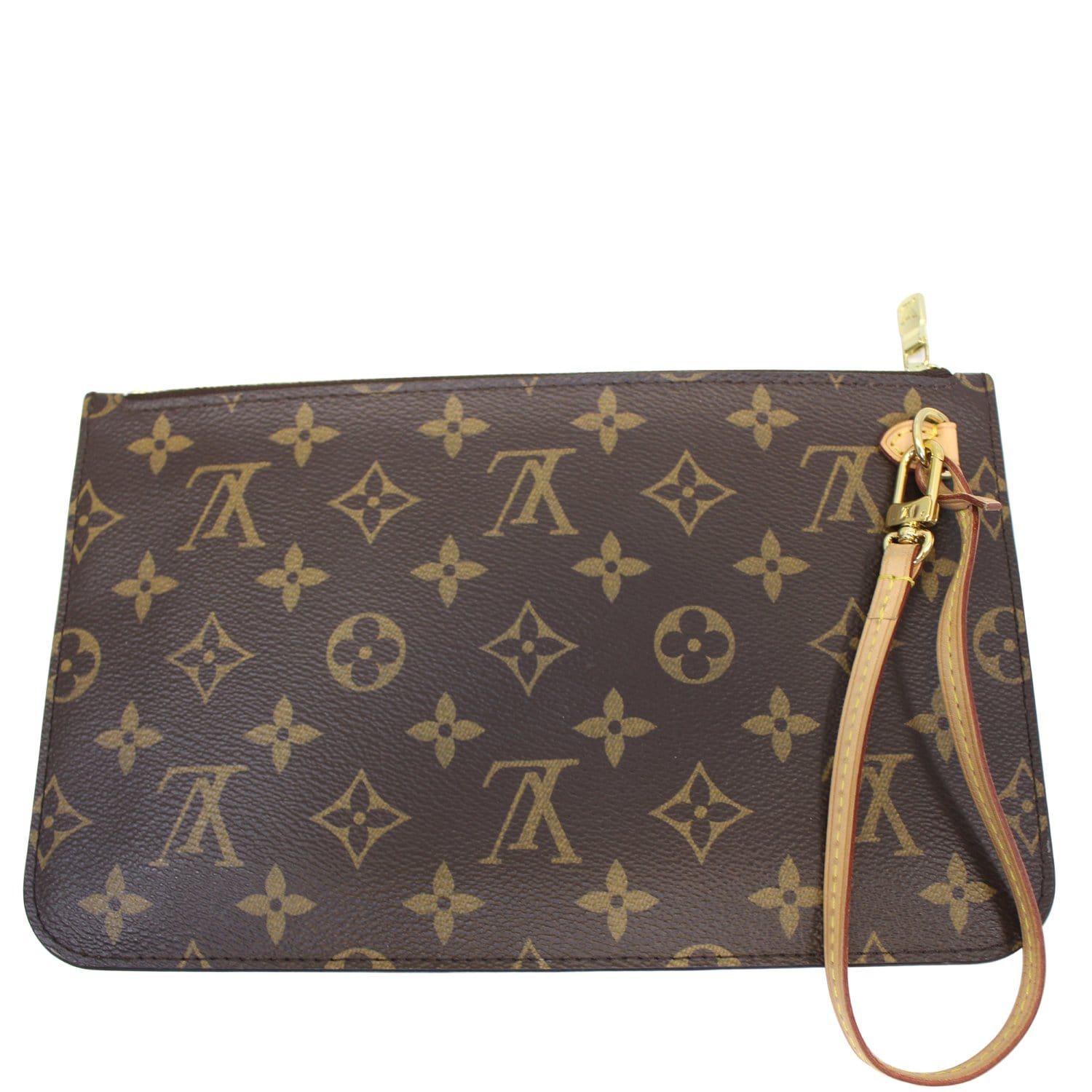 Louis Vuitton Neverfull Wristlet Pouch Monogram Yellow in Monogram Coated  Canvas with Gold-tone - US