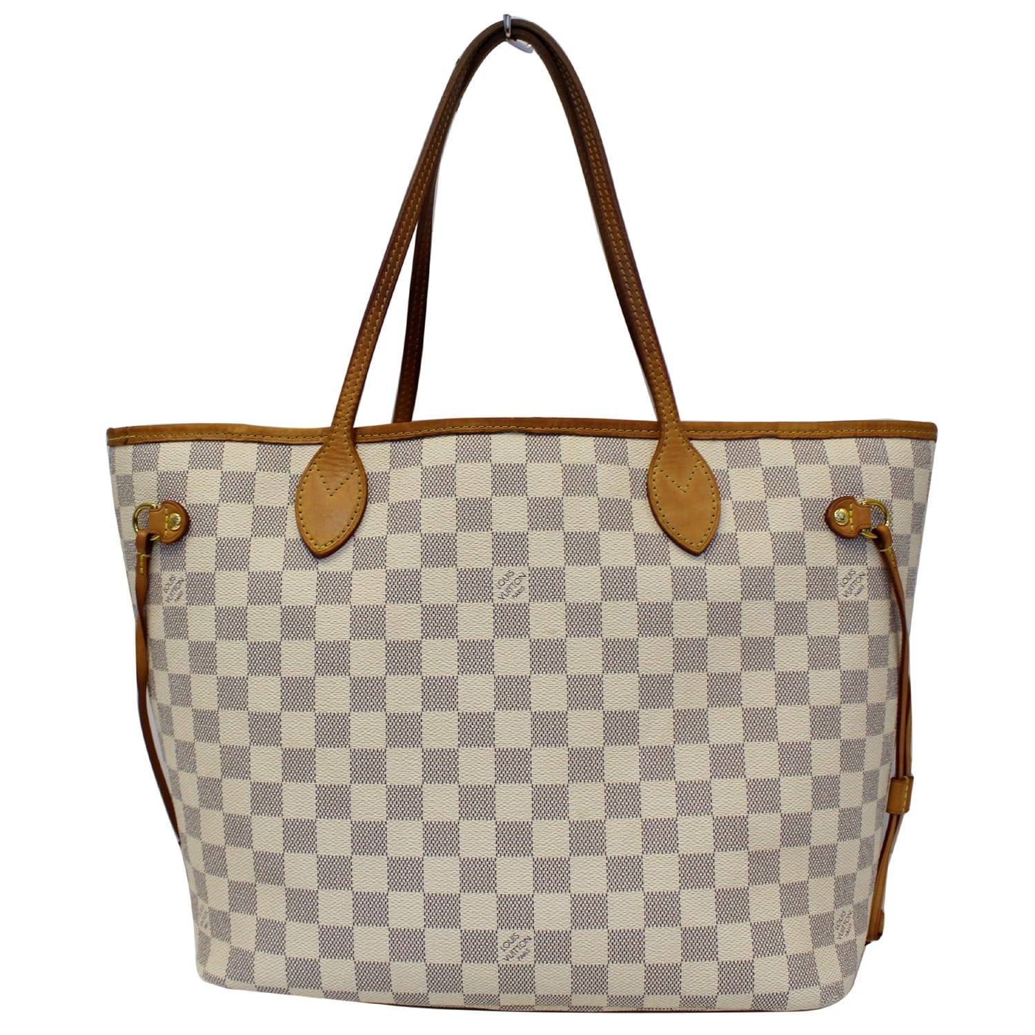 LOUIS VUITTON Neverfull MM Damier Azur Tote Shoulder Bag White-US