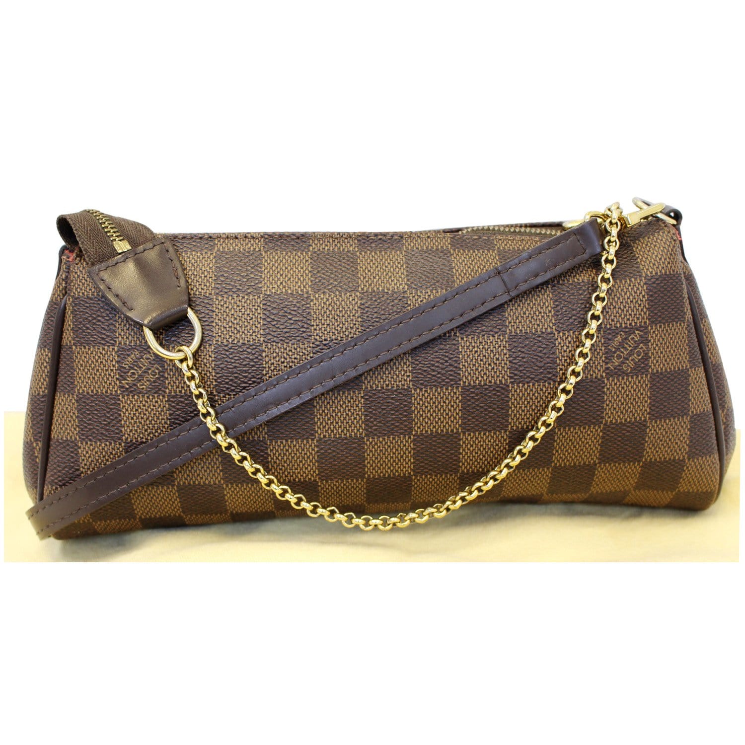 LOUIS VUITTON Pochette Eva Damier Ebene Shoulder Crossbody Bag-US