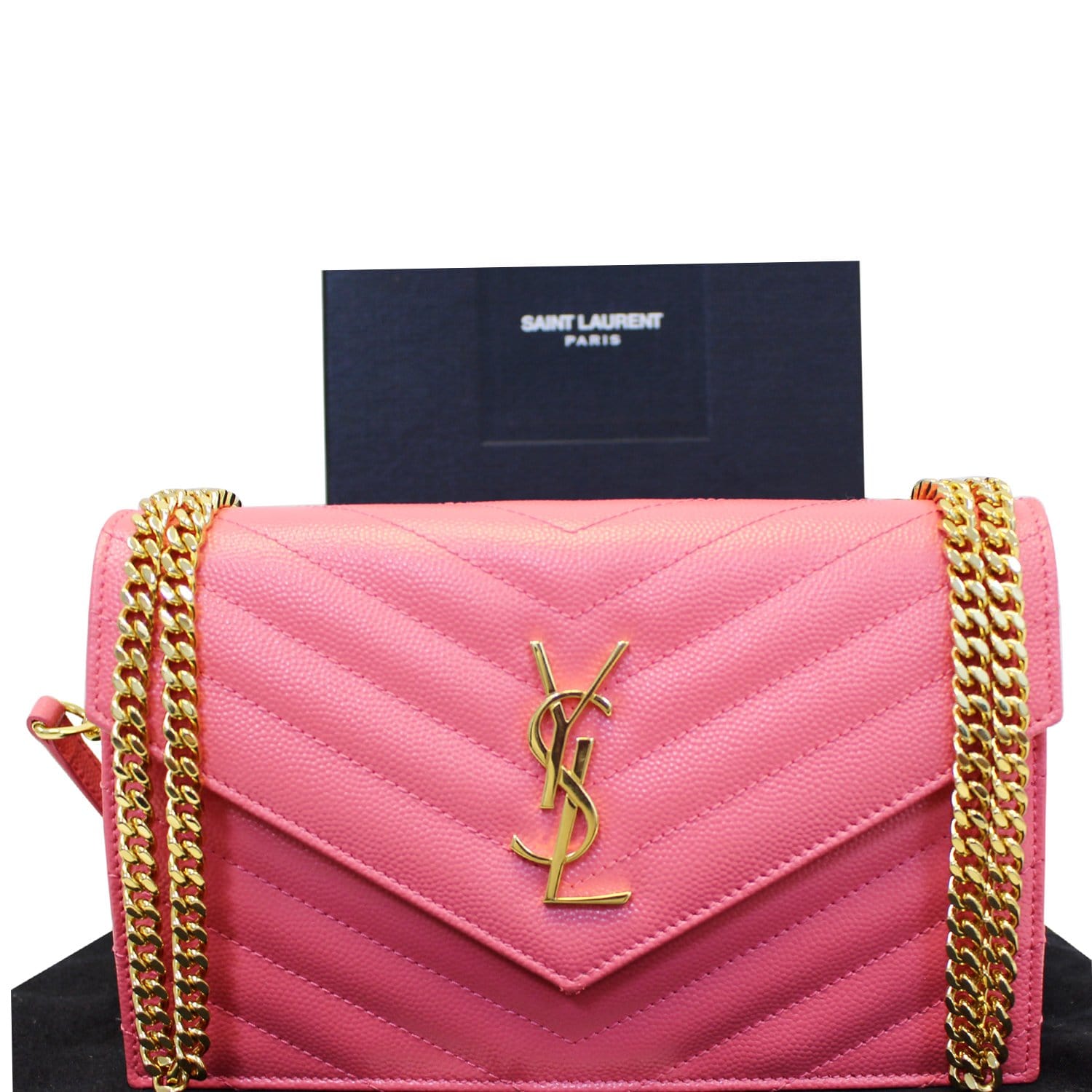 Saint Laurent Monogram Wallet-On-Chain - Pink