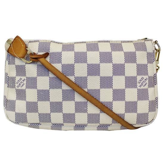 Authentic LOUIS VUITTON Damier Azur White Pochette Accessoires Pouch,  Women's Fashion, Bags & Wallets, Purses & Pouches on Carousell