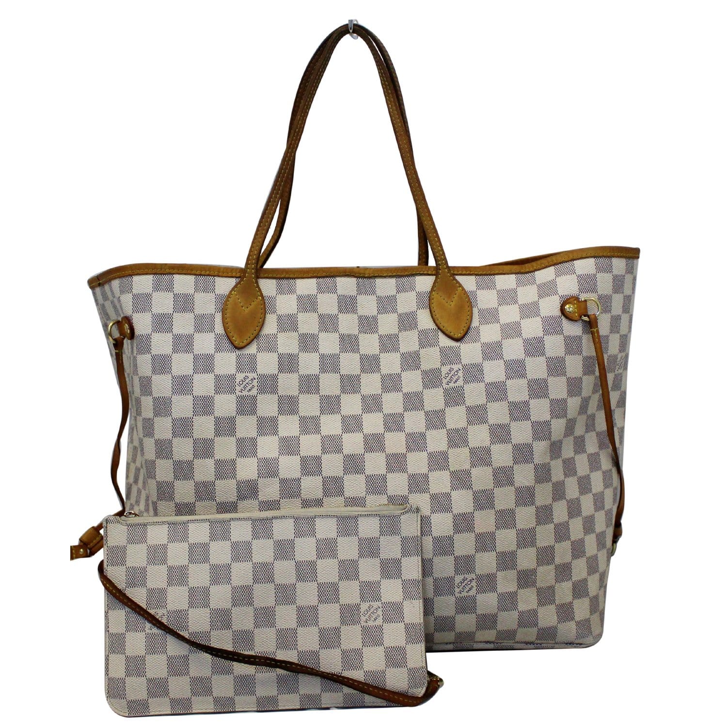 LOUIS VUITTON Damier Azur Neverfull GM White Tote Bag