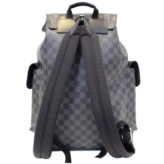 LOUIS VUITTON Christopher PM Damier Graphite Backpack Rucksack Cowhide Black