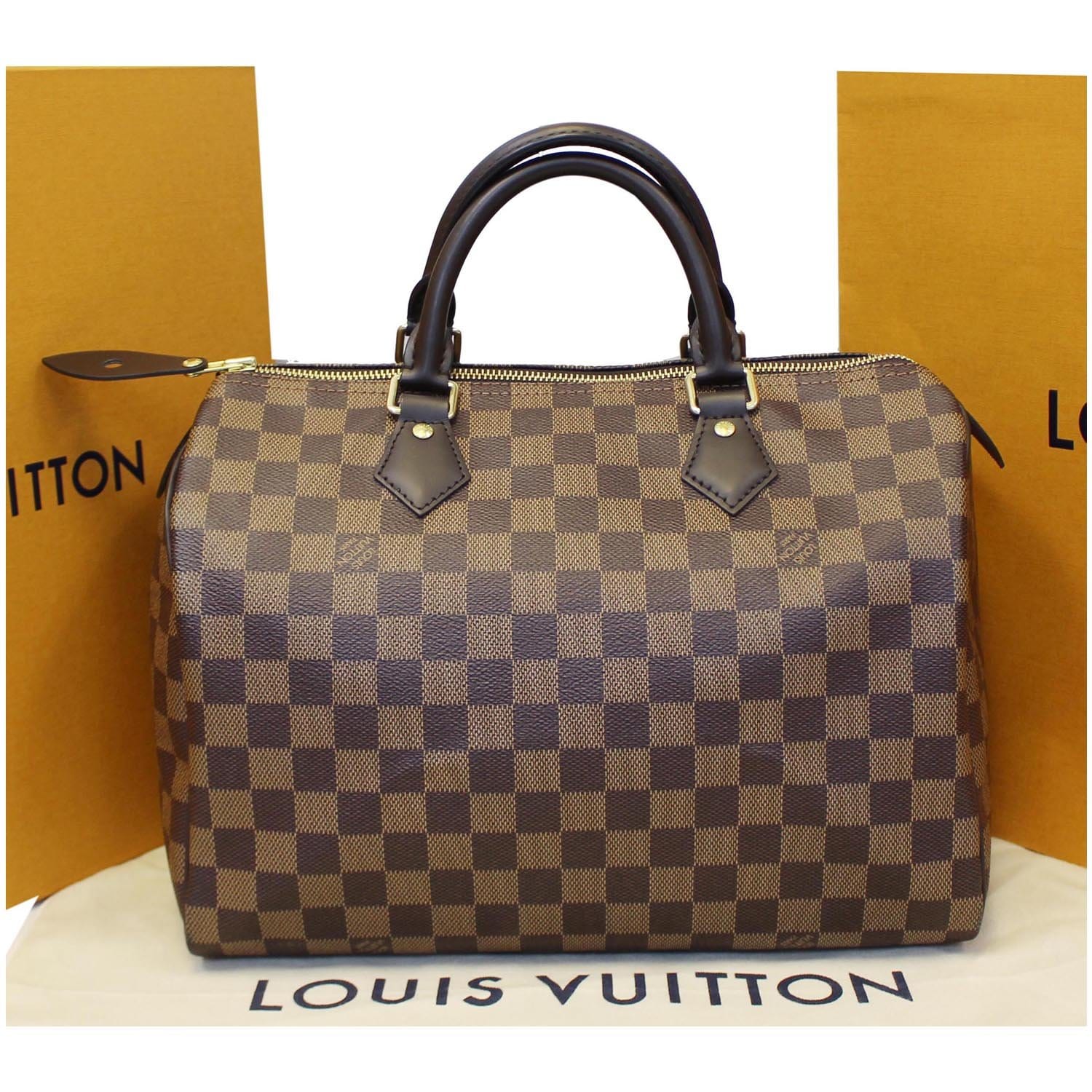 LOUIS VUITTON Speedy 30 Damier Ebene Satchel Bag Brown