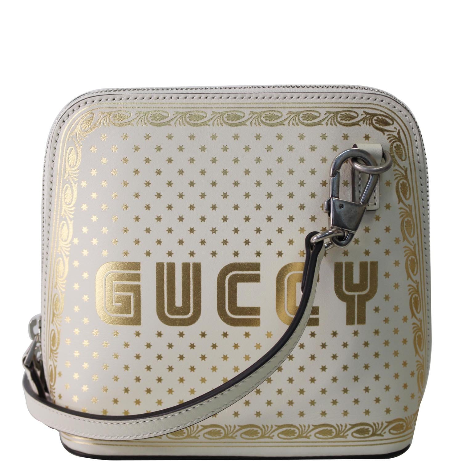 GUCCI Moon Steller Guccy Leather Crossbody Bag Ivory - Final Sale