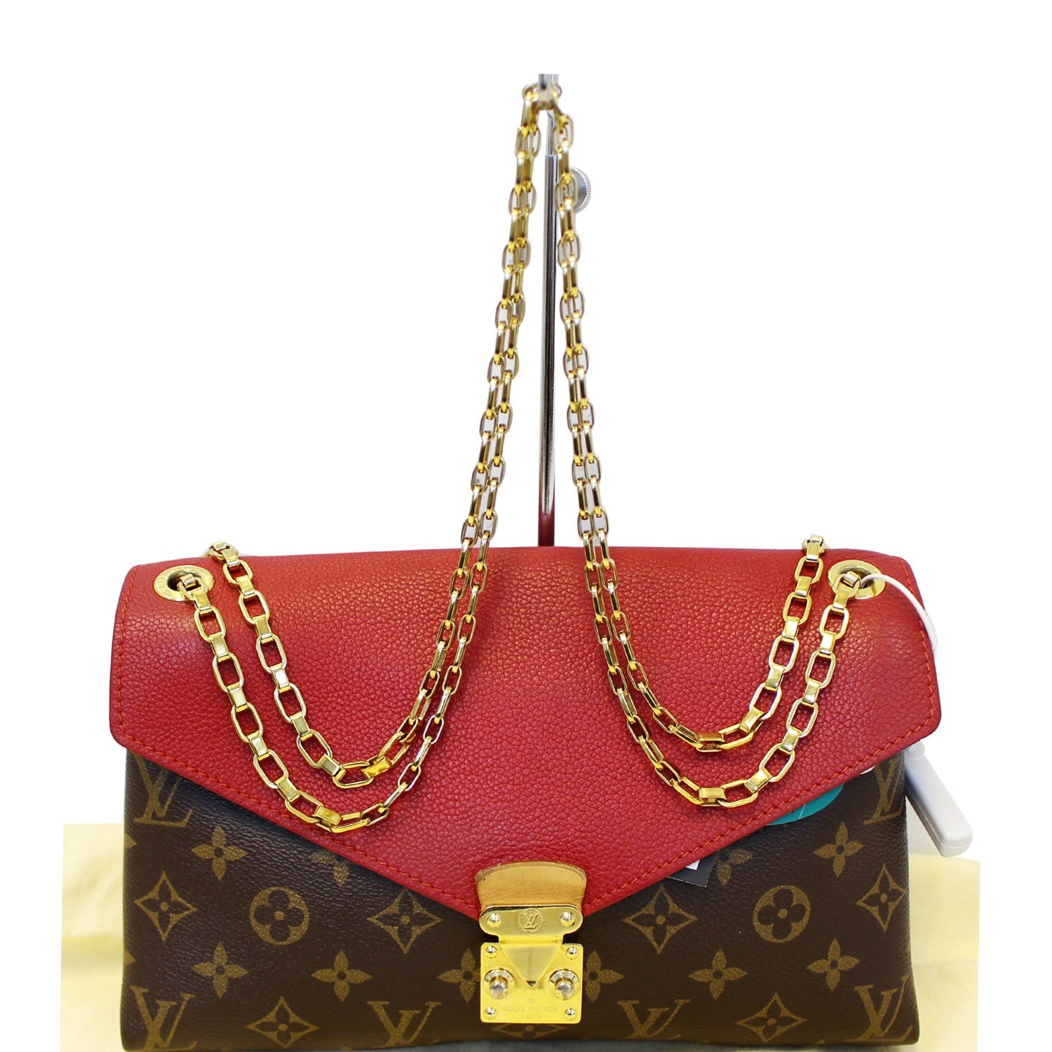 LOUIS VUITTON Monogram Canvas Pallas Chain Crossbody Bag Cherry-US