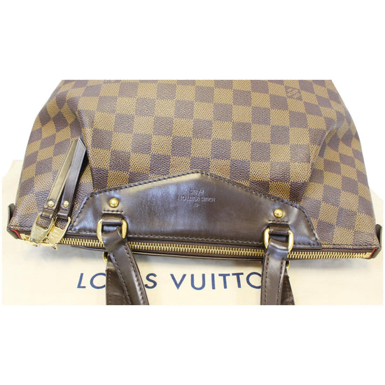 Westminster PM Damier Top handle bag in Coated canvas, Gold Hardware