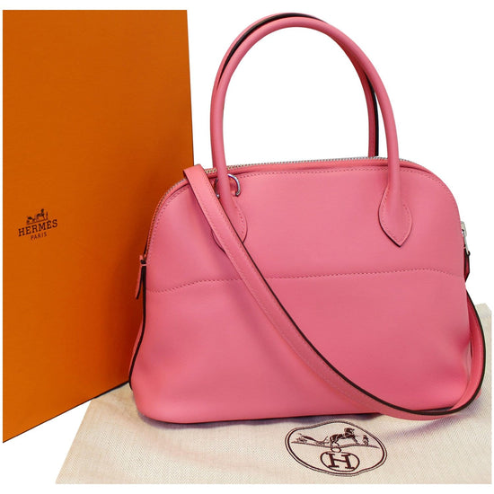 Authentic Hermes Pink Bolide 27 Epsom Leather Handbag/Shoulder Bag