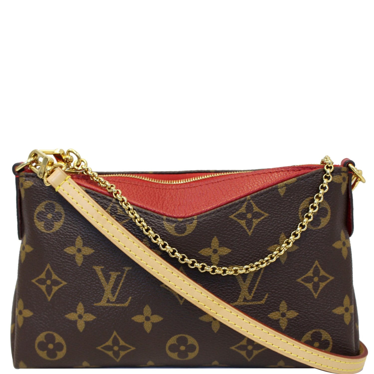 Louis Vuitton, Bags, Authentic Louis Vuitton Pallas Clutch Crossbody Bag  In Monogram