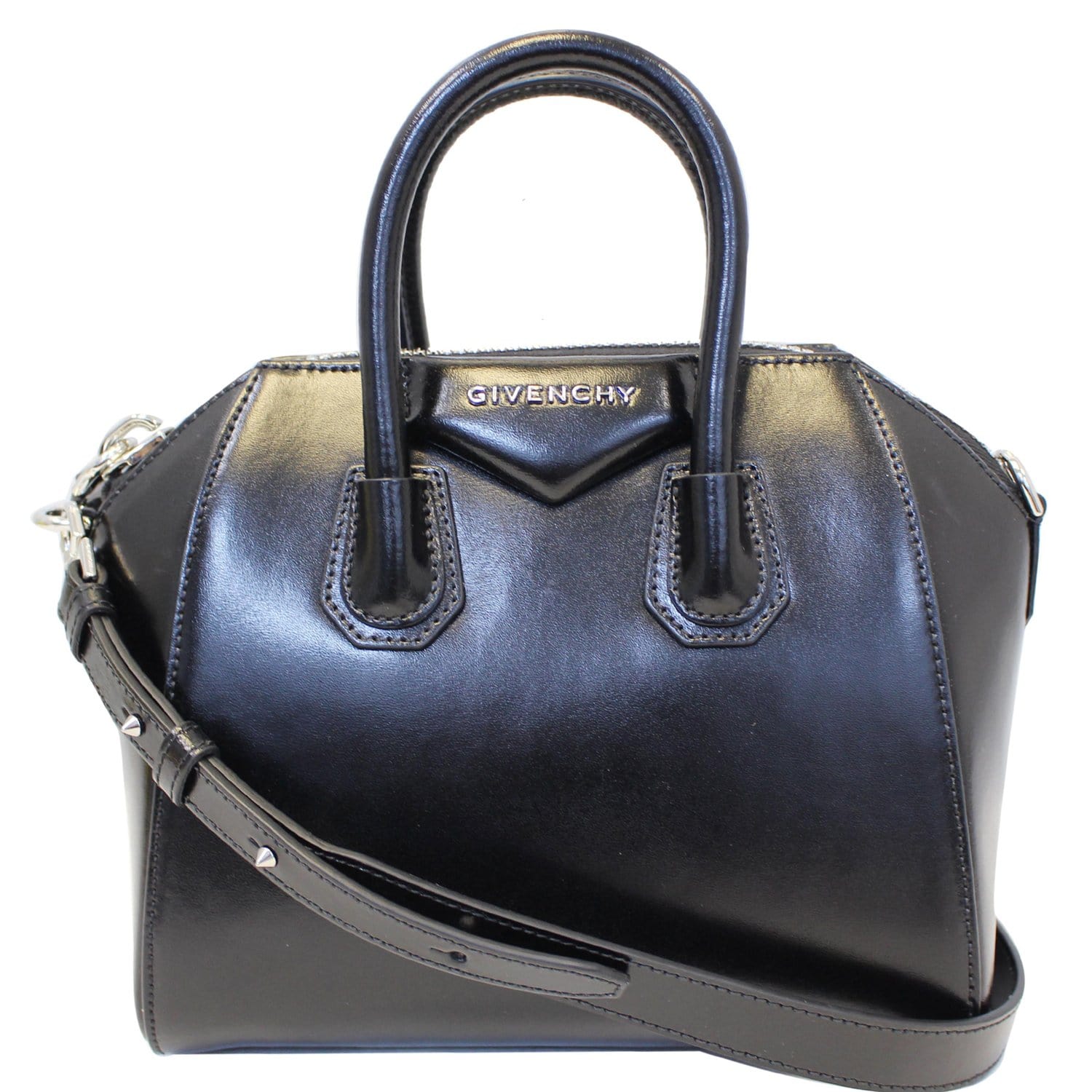 GIVENCHY Antigona Mini Calfskin Leather Shoulder Bag Black-US