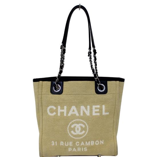 CHANEL Canvas Large Deauville Tote Light Beige 233548
