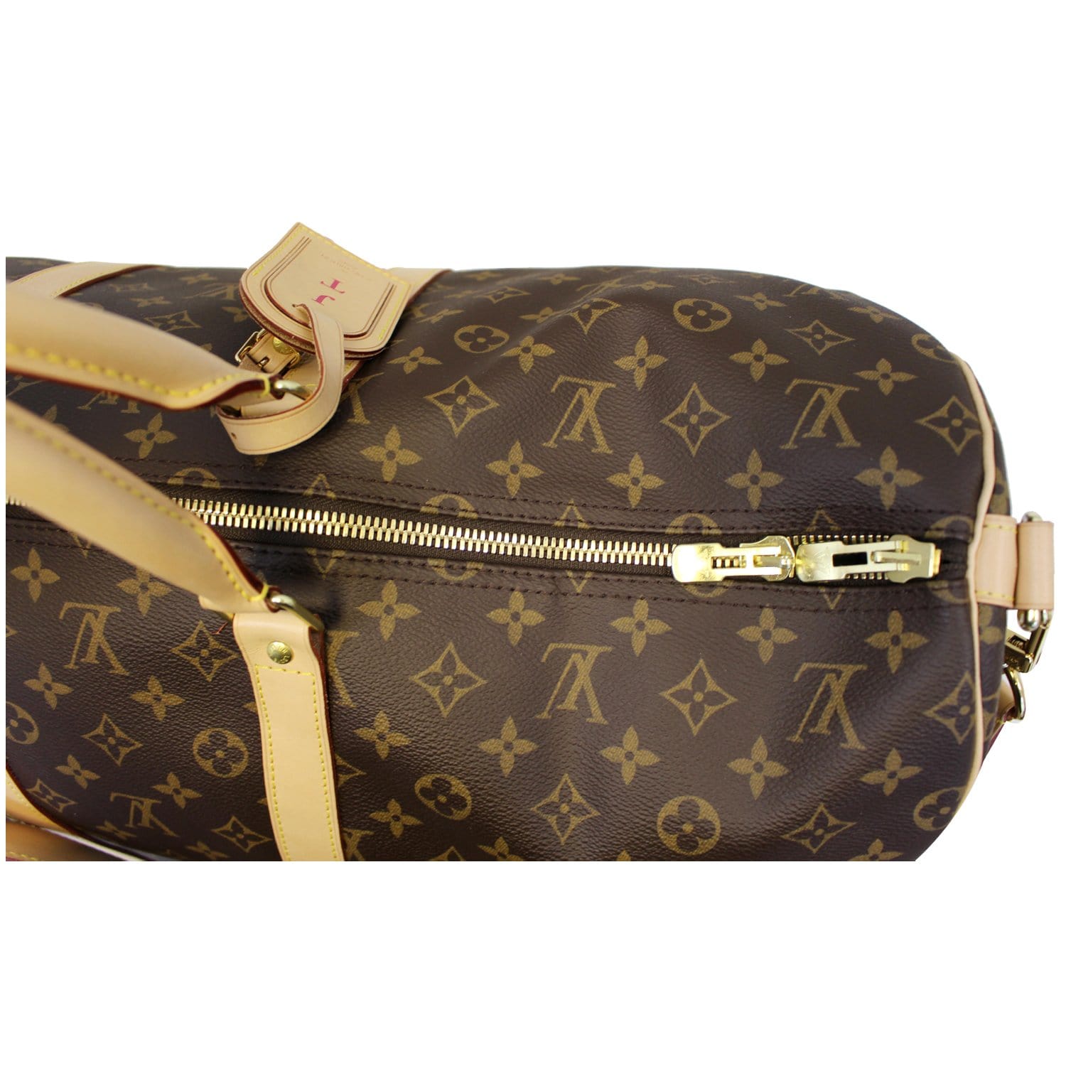 LOUIS VUITTON Keepall 55 Bandouliere Monogram Canvas Travel Bag Brown