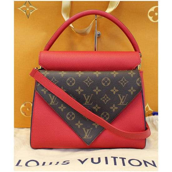 Double v leather crossbody bag Louis Vuitton Burgundy in Leather