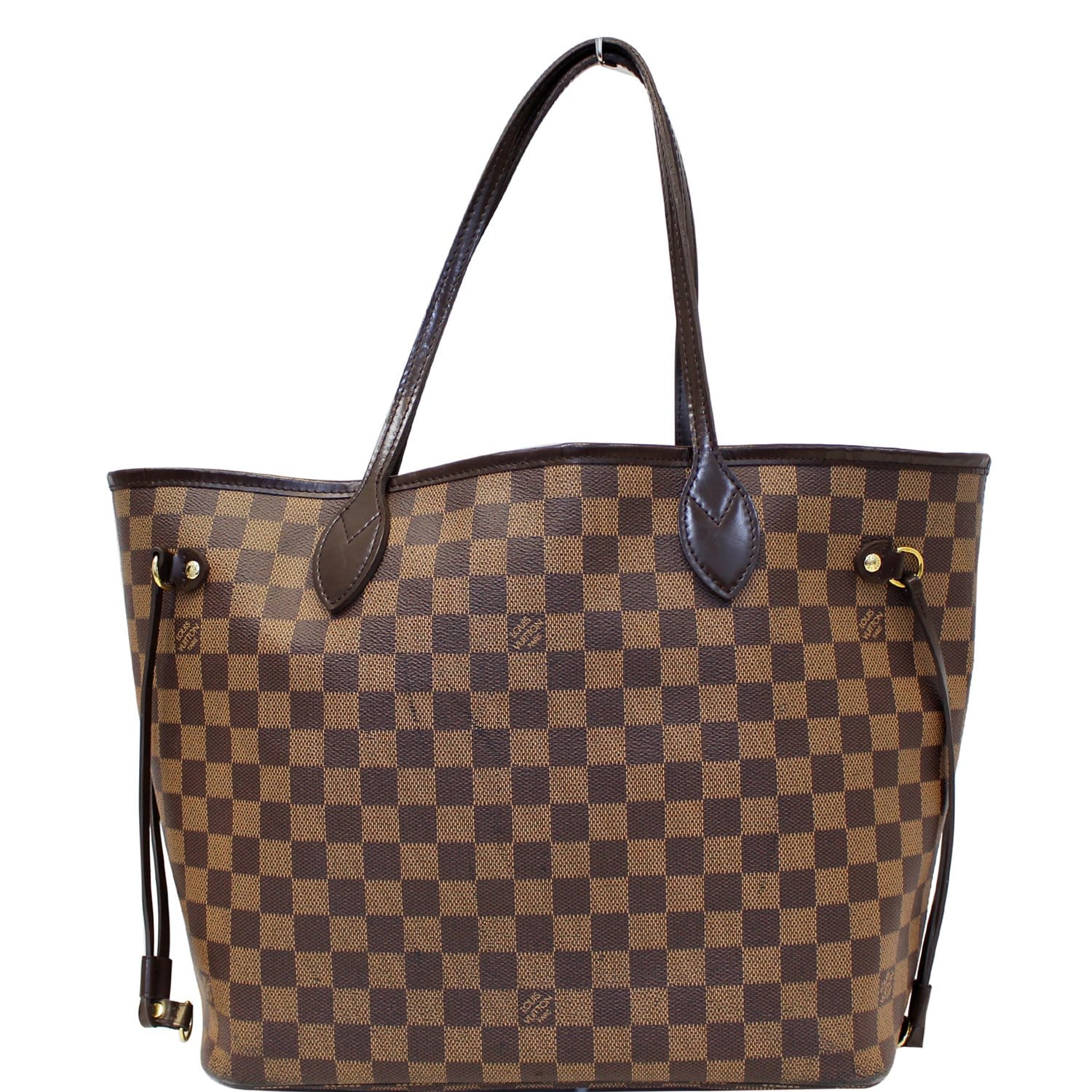 LOUIS VUITTON Neverfull MM Damier Ebene Tote Bag Rose Ballerine