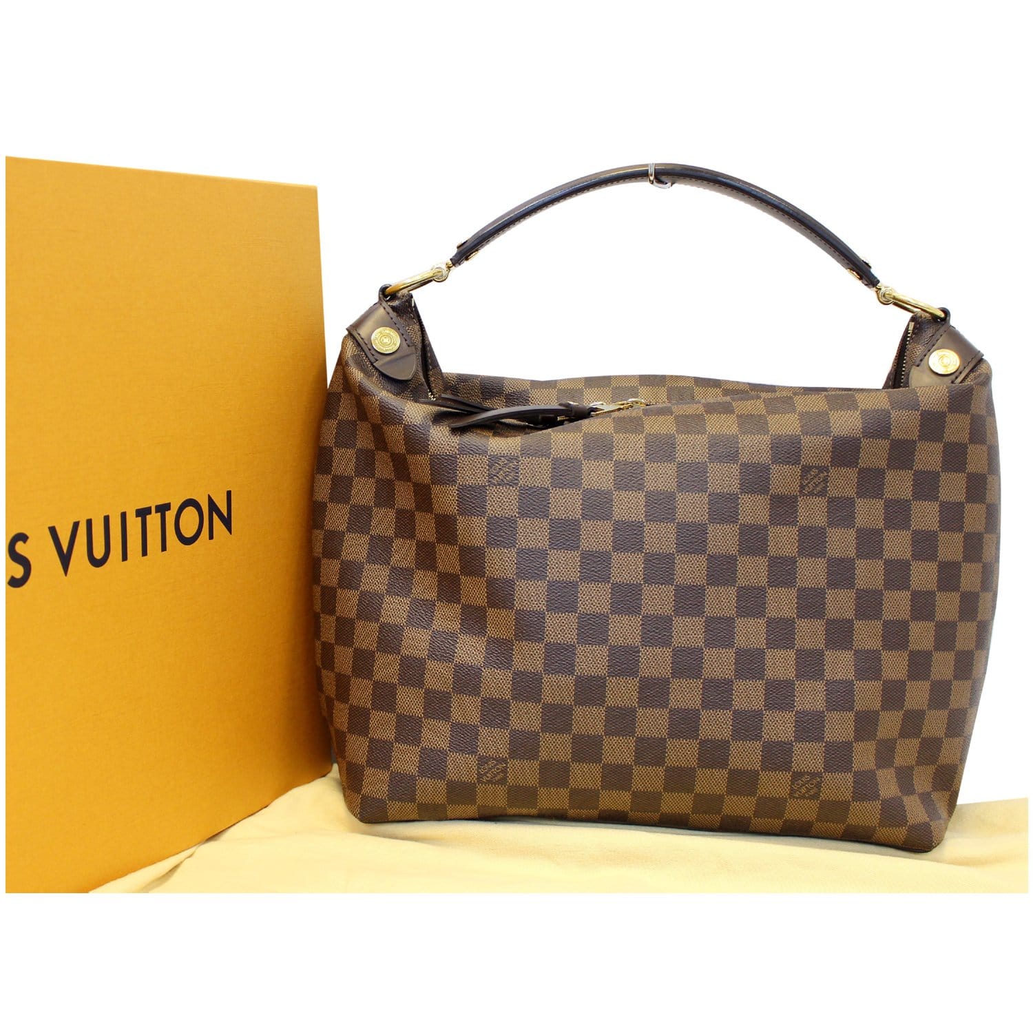 LOUIS VUITTON Duomo Hobo Damier Ebene Shoulder Bag Brown-US