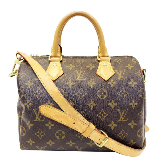 Louis Vuitton Black & Red Tufted Monogram Canvas Speedy Bandoulière 25 & Strap with Gold Tone Hardware (Like New), Patterned/Red/Black Womens Handbag