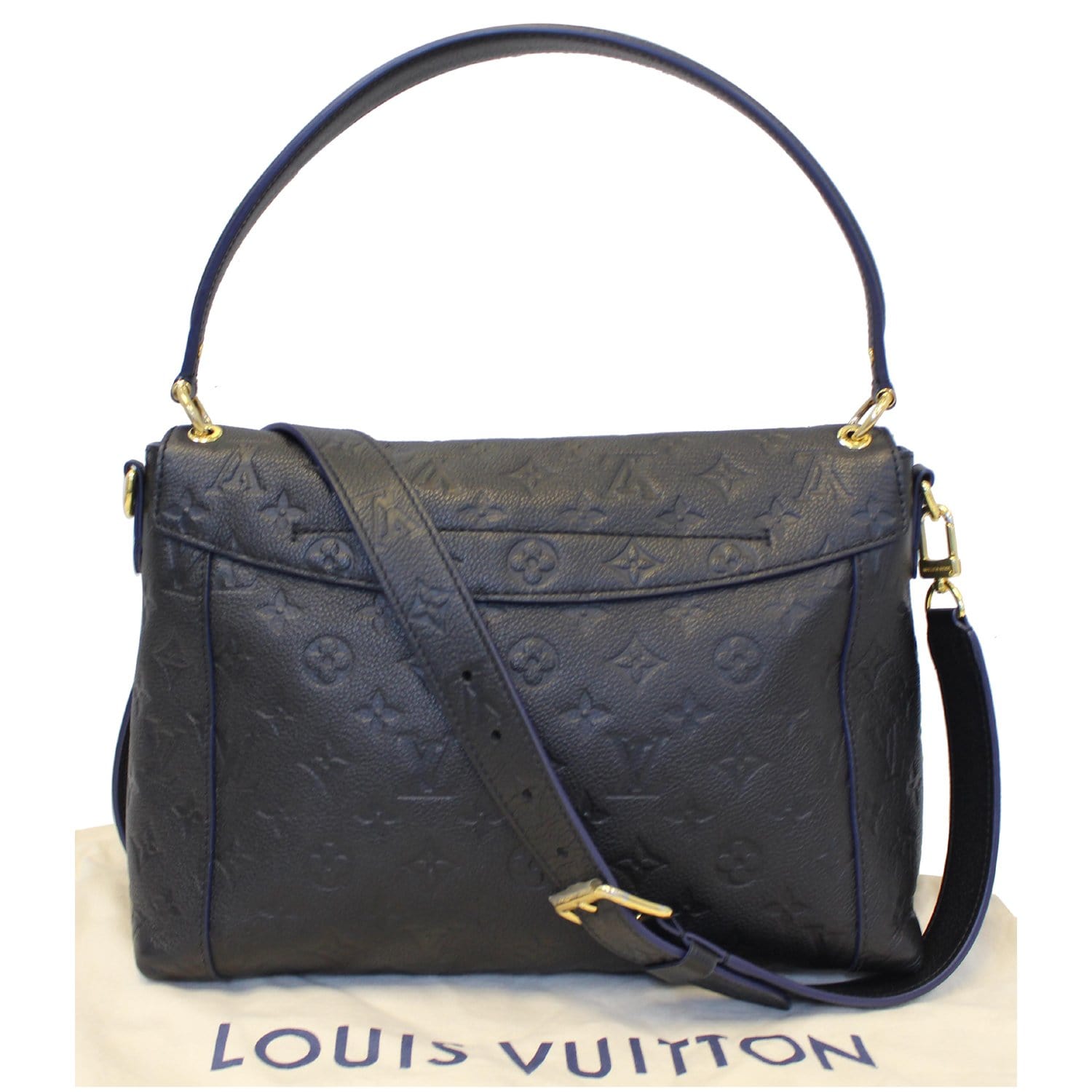 LOUIS VUITTON Blanche MM Empreinte Leather Shoulder Bag Black