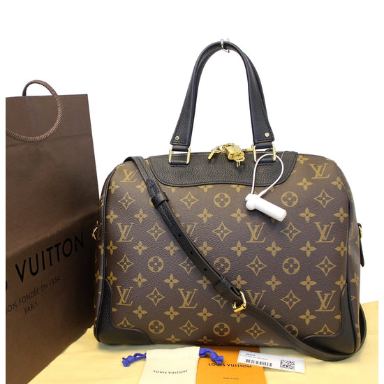 Louis Vuitton Monogram Canvas black calfskin Retiro NM bag COA