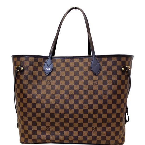 Louis Vuitton Damier Ebene Neverfull Top Handle GM Tote Bag, France 2008.  at 1stDibs