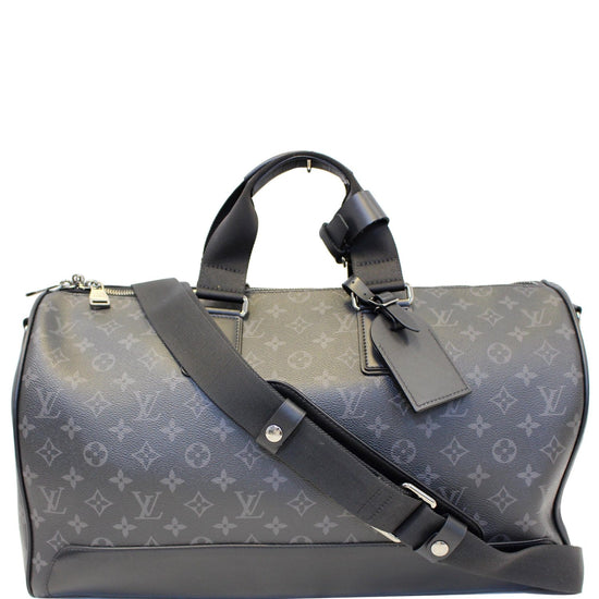 LOUIS VUITTON Keepall Voyager Monogram Eclipse Travel Bag Black-US