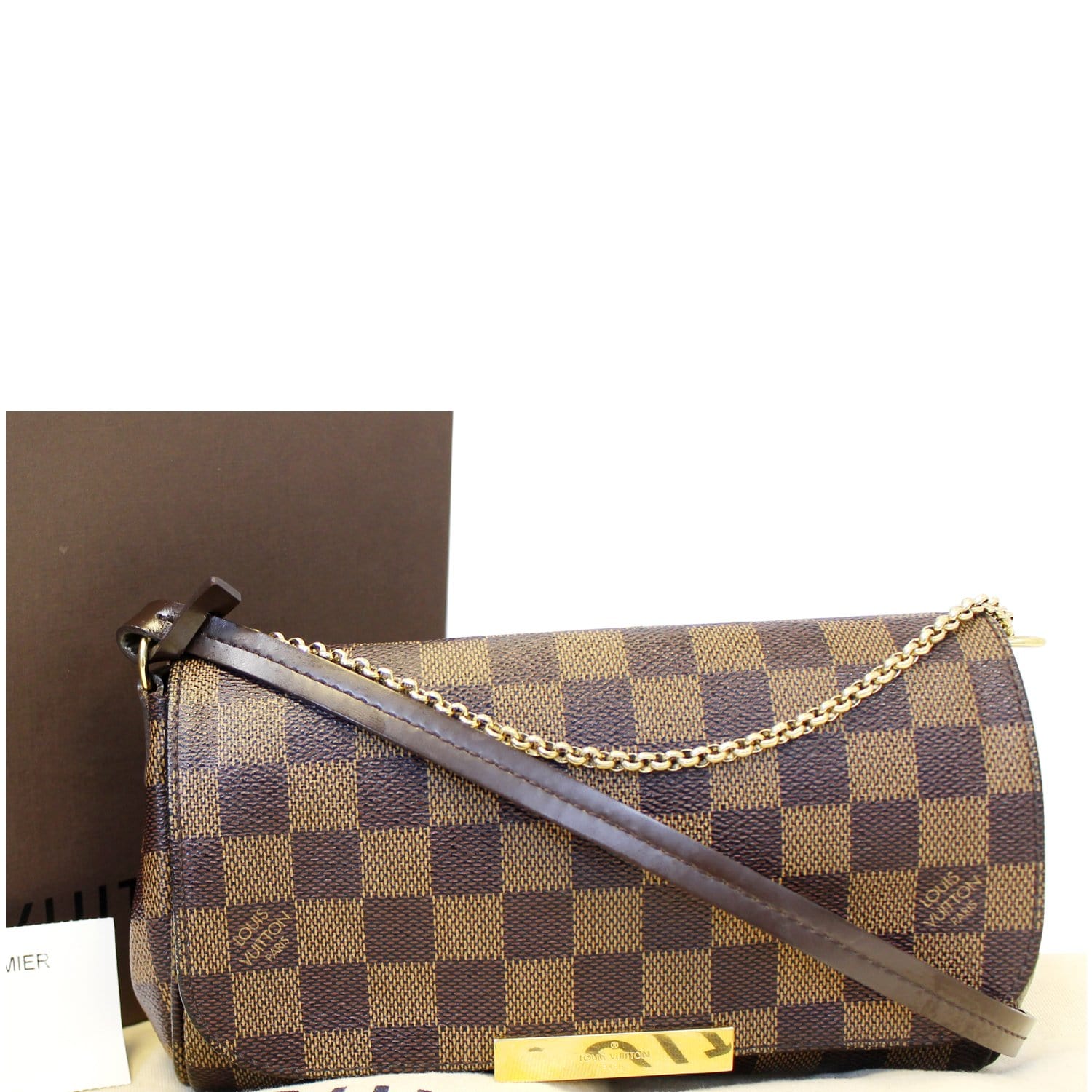 LOUIS VUITTON Favorite PM Damier Ebene Crossbody Bag Brown