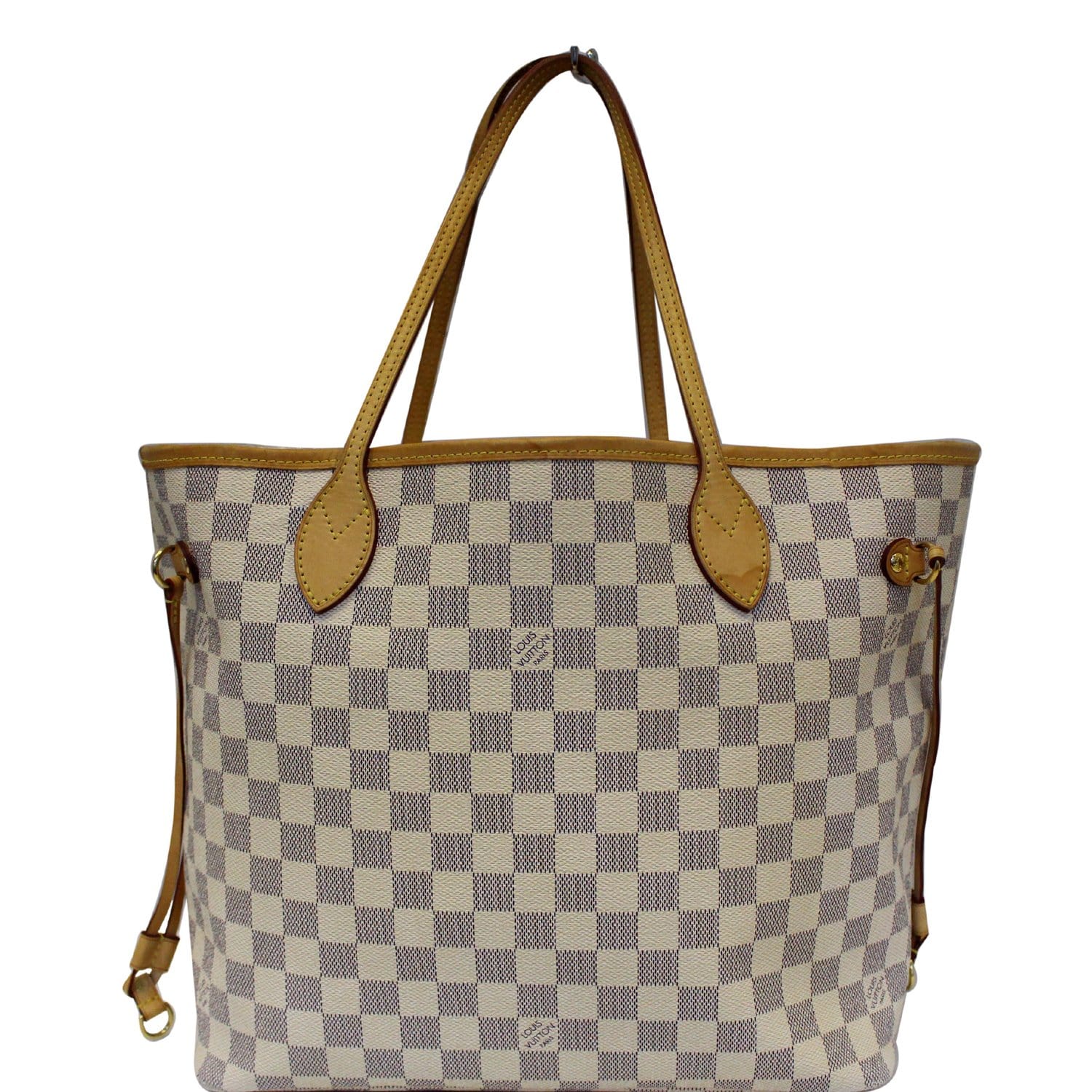 LOUIS VUITTON Neverfull MM Damier Azur Shoulder Bag White