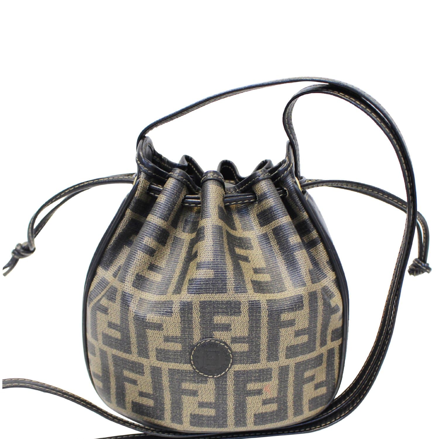 FENDI Drawstring Bucket Crossbody Bag Brown-US