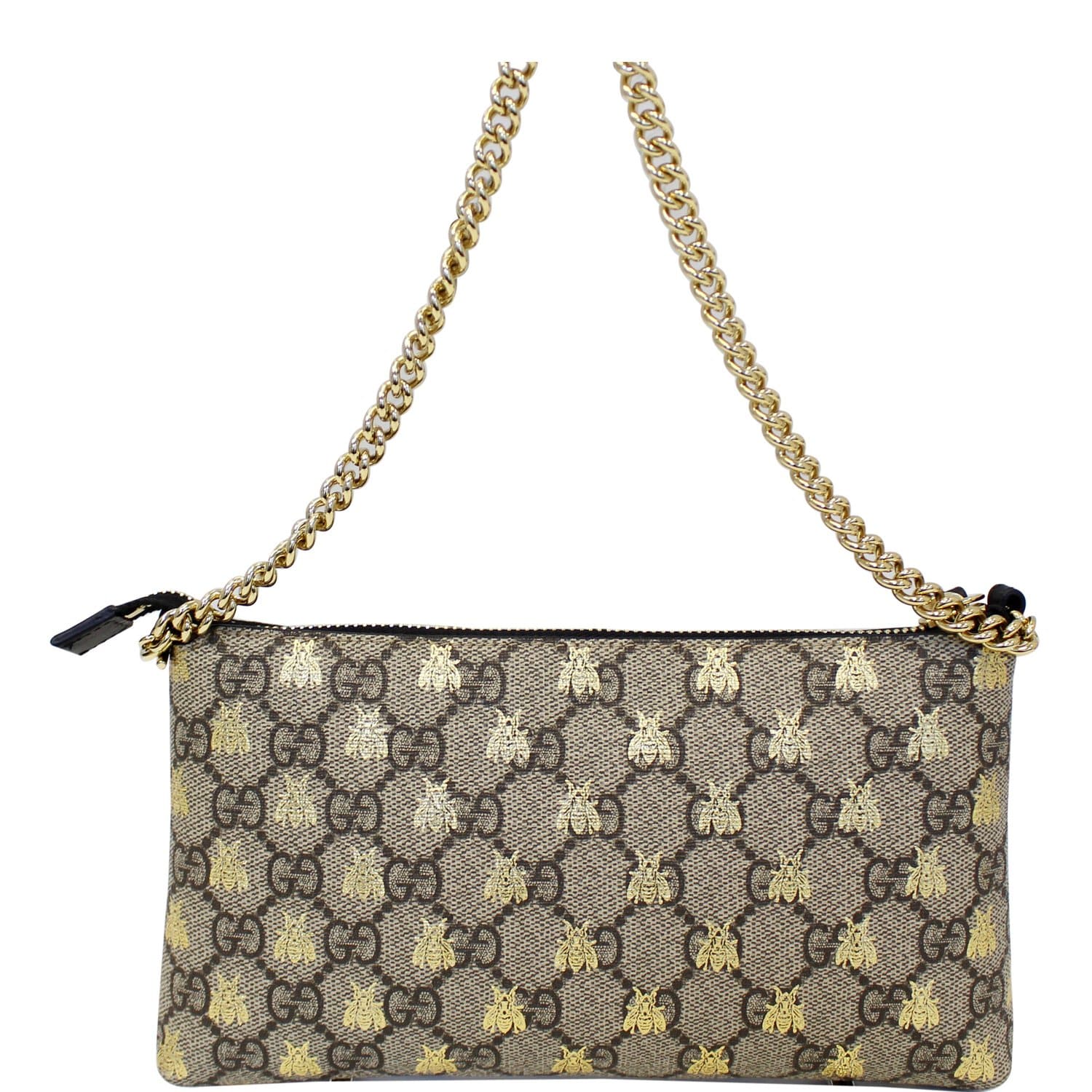 GUCCI Disney Donald Duck GG Supreme Canvas Zip Clutch Beige 647925