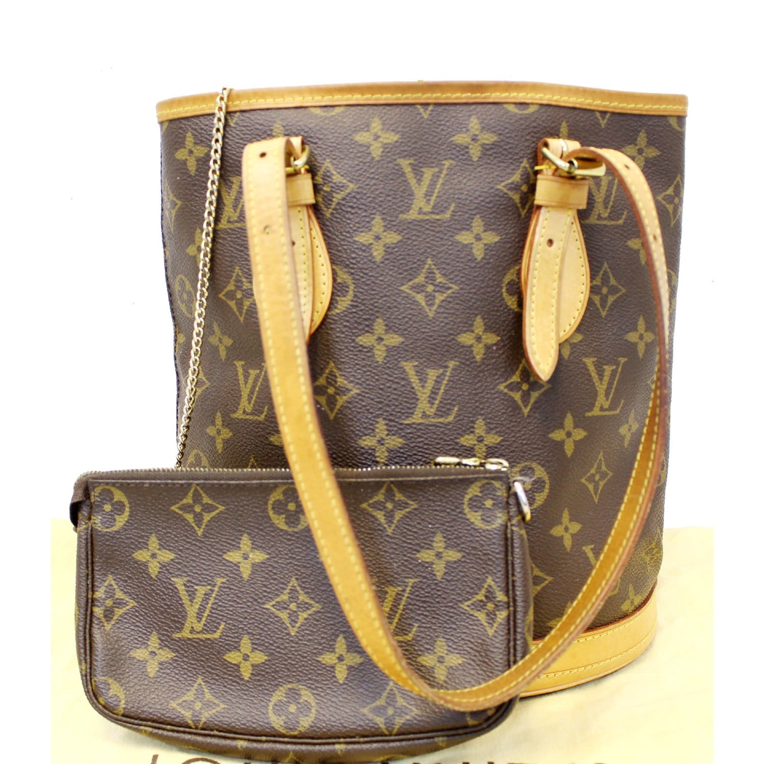 Louis Vuitton Monogram Canvas Leather Bucket Bag CBLXZXDU