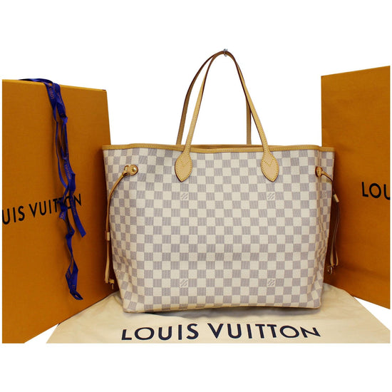 Louis Vuitton Neverfull GM w Pouch Damier Azur Cream – Now You Glow
