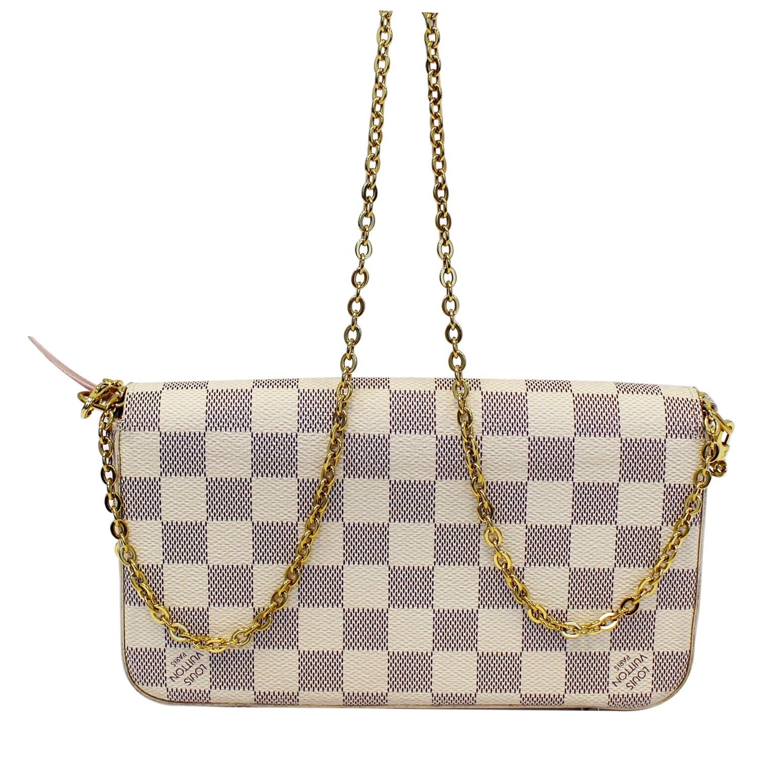 LOUIS VUITTON Pochette Felicie Damier Azur Crossbody Bag White-US