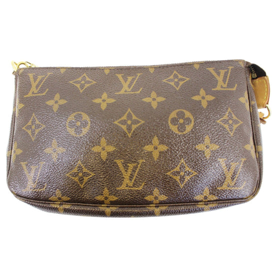 LOUIS VUITTON POCHETTE in Monogram Canvas and Beige Leather 