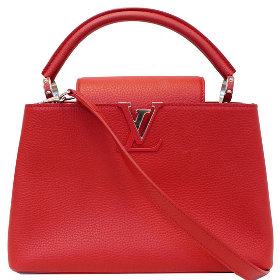 Louis Vuitton Red Taurillon Capucines PM