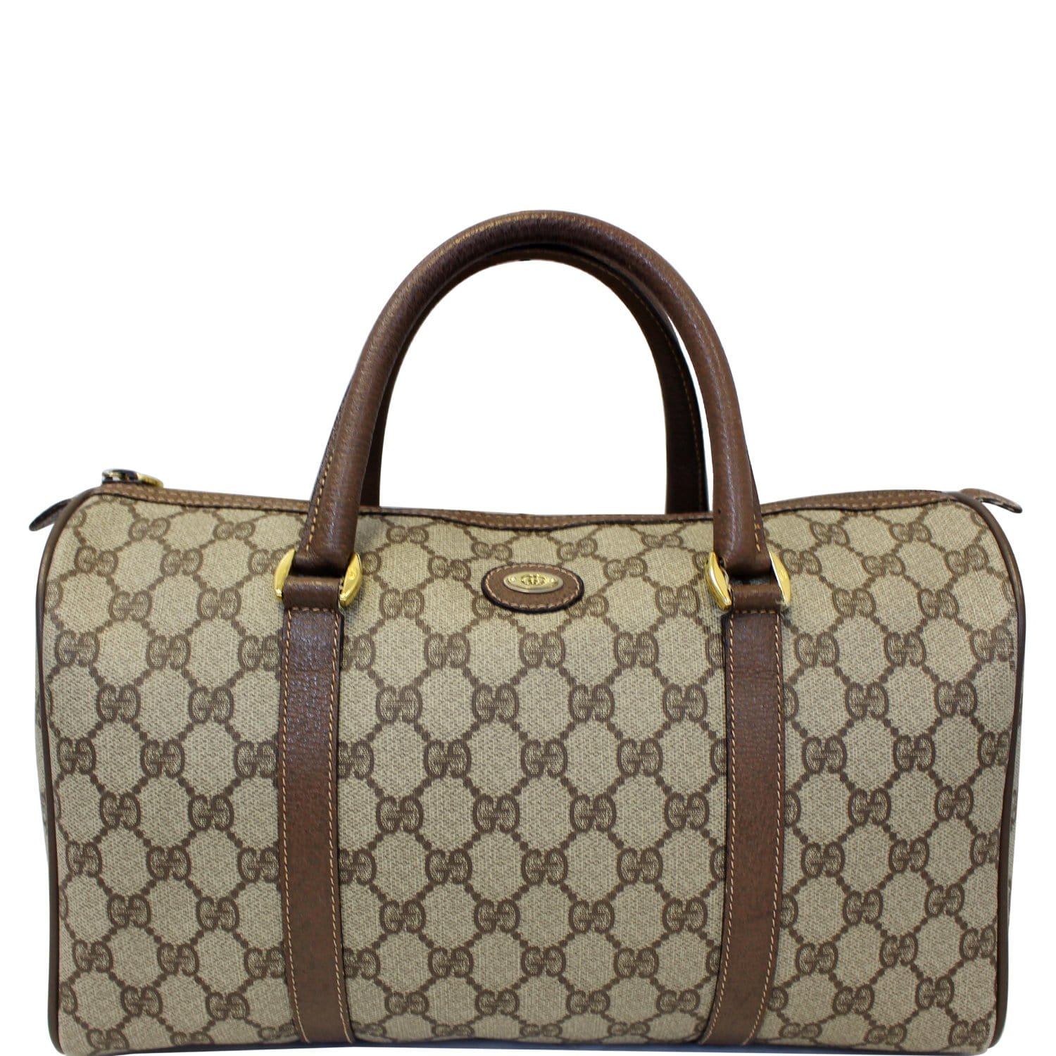 Gucci, Bags, Gucci Gg Monogram Boston Brown Speedy Bag