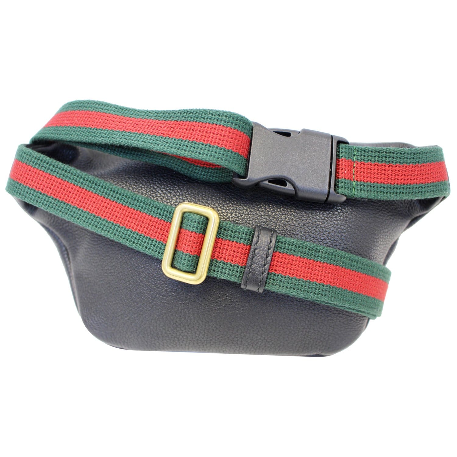 GUCCI Print Leather Black Belt Waist Bum Bag Small 527792-US