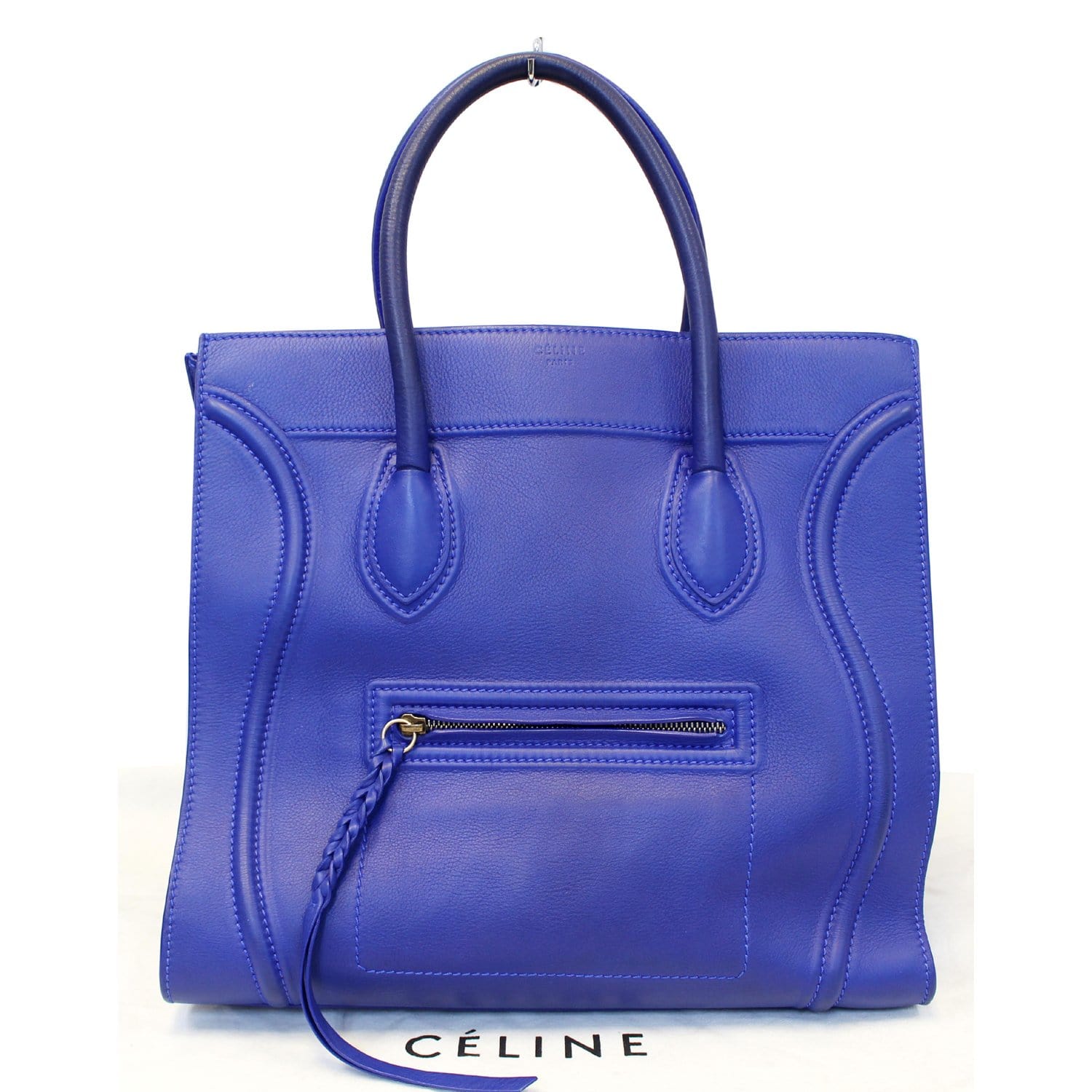 Celine Blue Canvas Medium Phantom Luggage Tote Bag - Yoogi's Closet