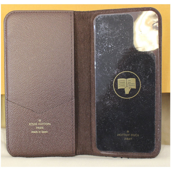LOUIS VUITTON Damier Graphite Folio iPhone Case X XS Smartphone Black  N60290