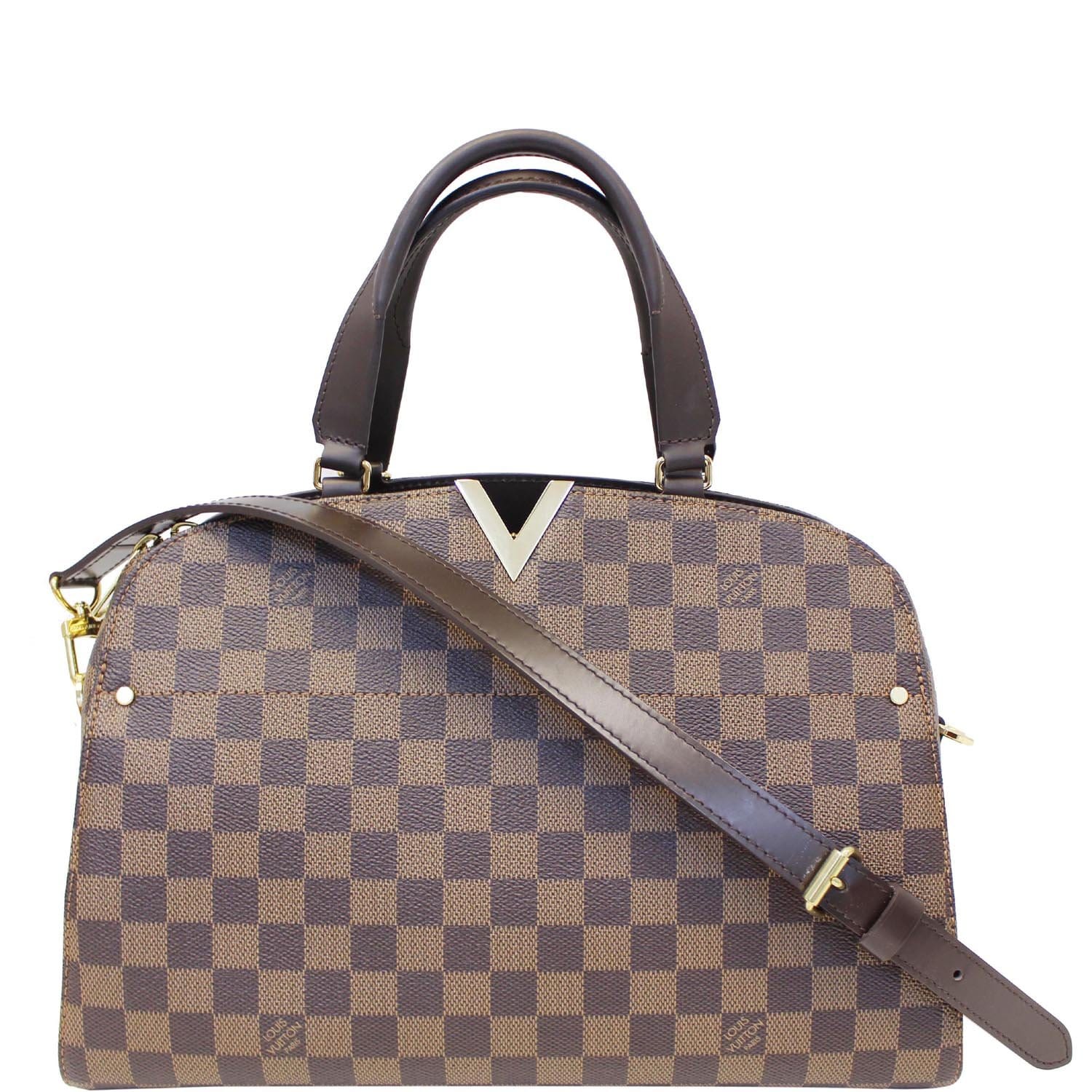 LOUIS VUITTON Damier Ebene Kensington Bowling Shoulder Handbag