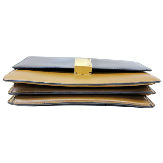 CELINE Bicolor Calfskin Leather Medium Case Shoulder Bag-US