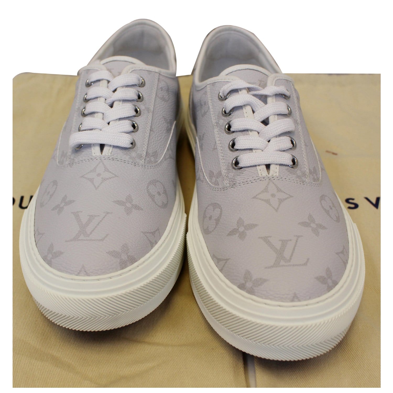 LOUIS VUITTON Trocadero Monogram Sneakers White US 9