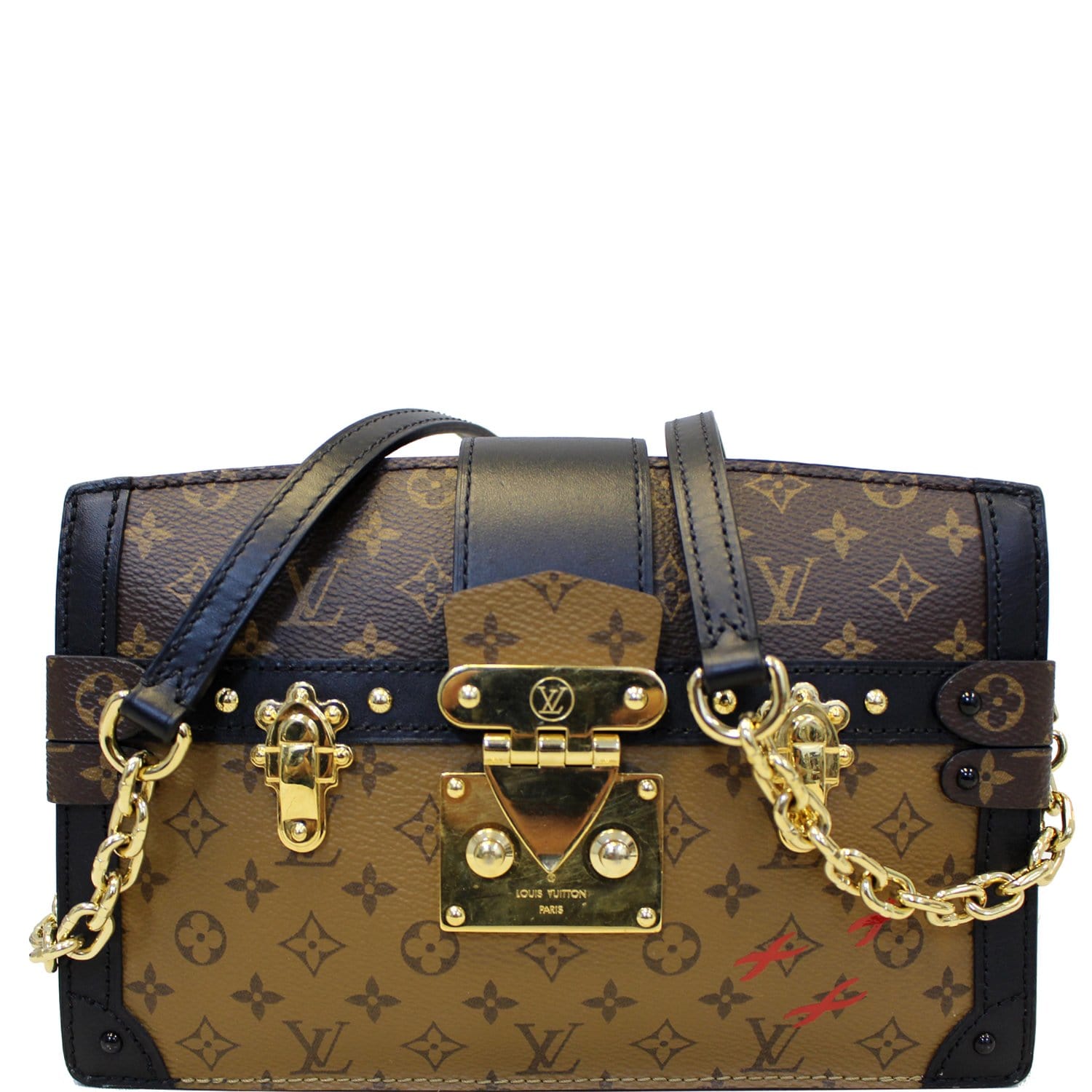 LOUIS VUITTON PETITE MALLE TRUNK CLUTCH BAG