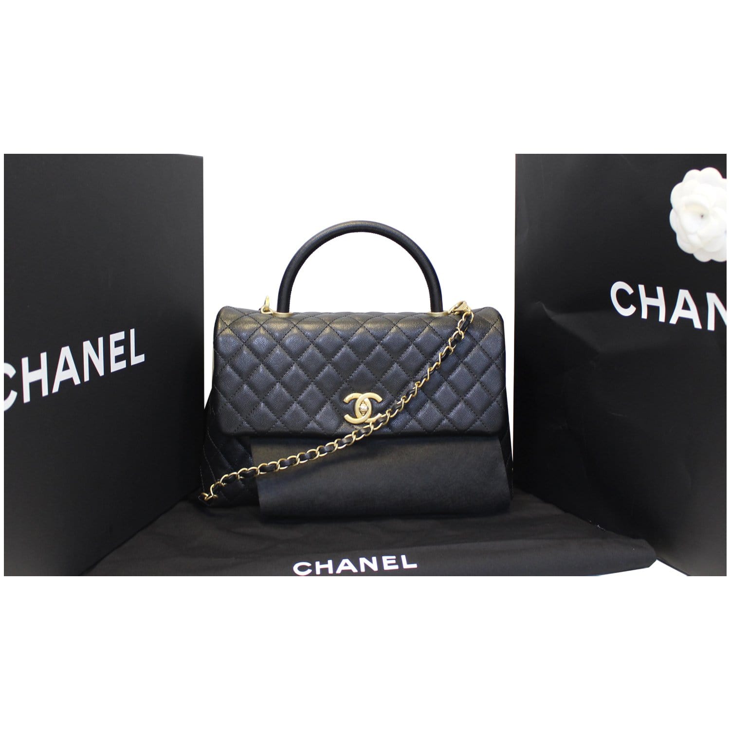 Chanel Black Handbag With Handle | semashow.com