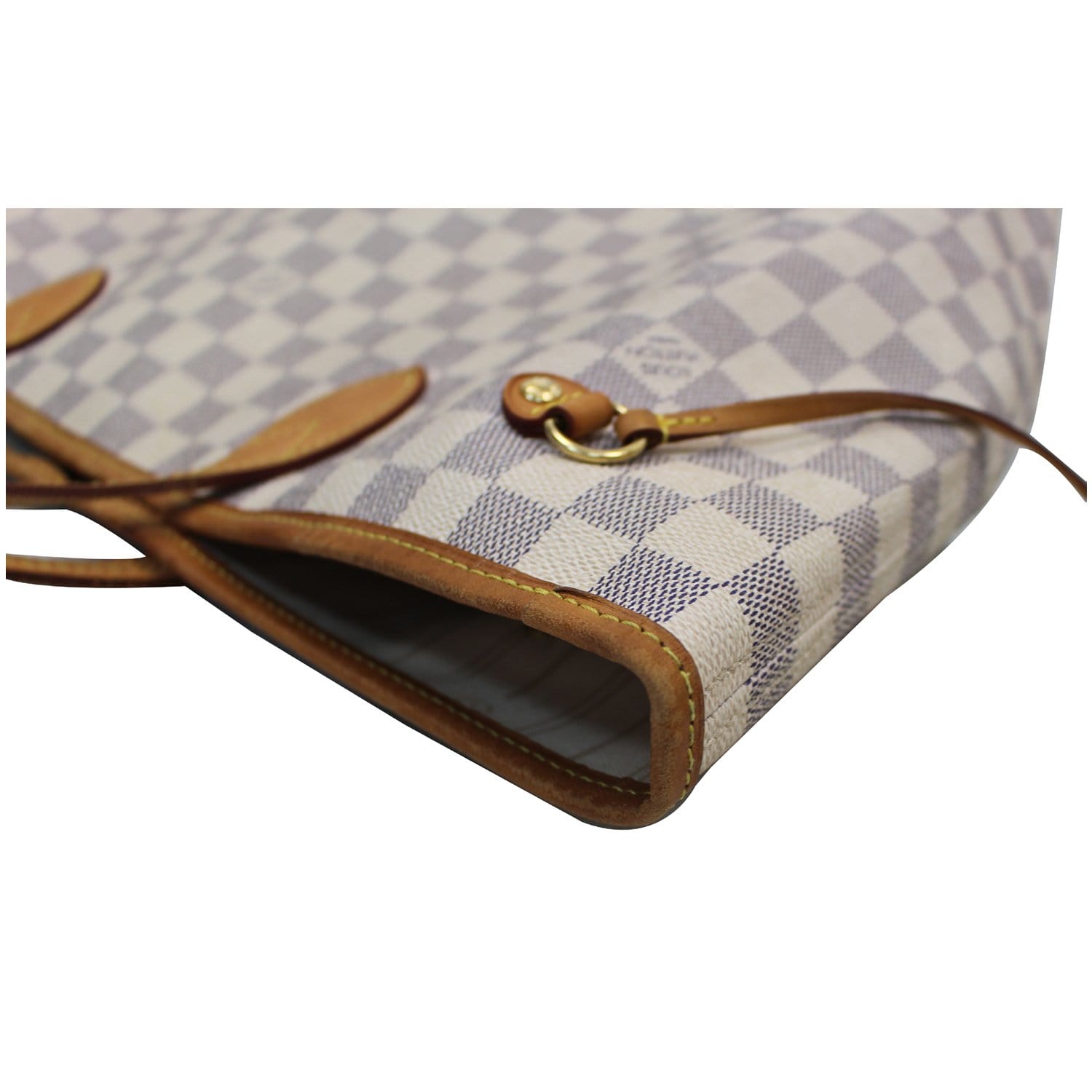 Louis Vuitton Neverfull MM Damier Azur Tote Bag White